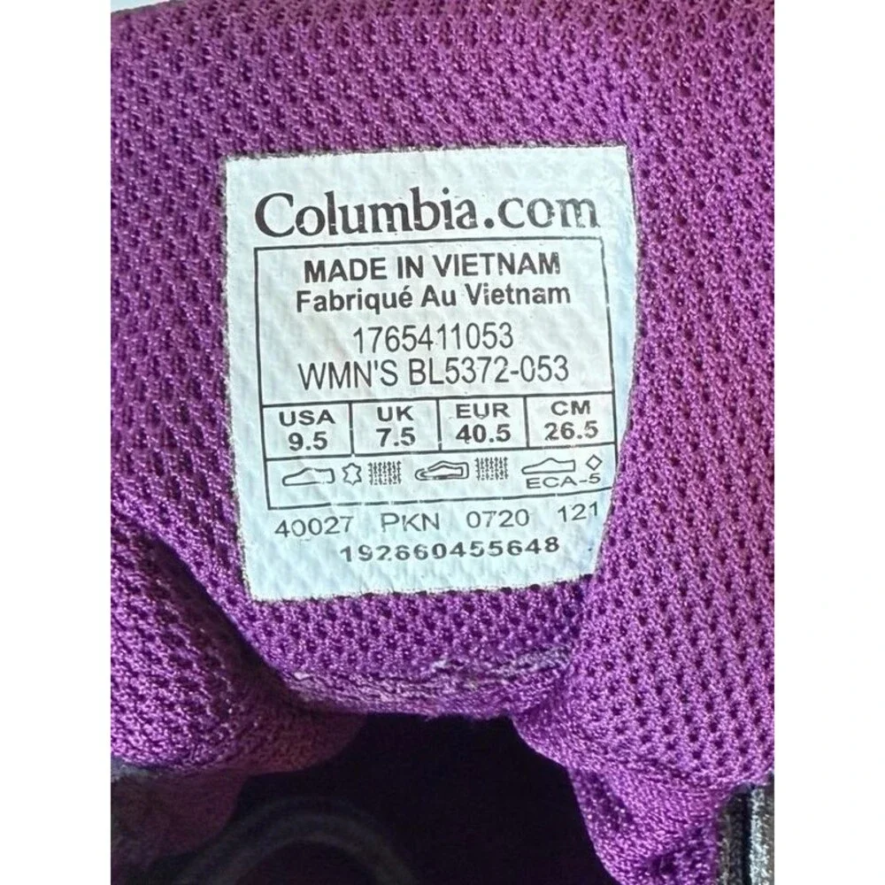 Columbia Crestwood Low Hiking Outdoor Shoe Graphite Wild Iris Womens US Size 9.5